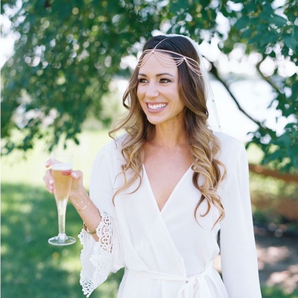 Stone Cold Fox Bridal Wedding Day Short Silk Robe